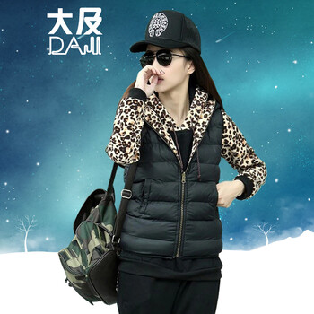 大及服饰 2015冬季新款韩版抓绒加厚豹纹显瘦休闲运动卫衣三件套装女 豹纹黑 XXL