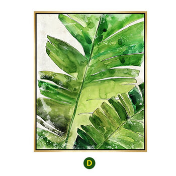 酒店软装配画高档挂画现代家居客厅背景墙壁画绿色简约植物装饰画 d