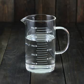杯测量杯带刻度杯流量杯大容量玻璃杯厨房专用烘焙用具杯 测量杯500ml