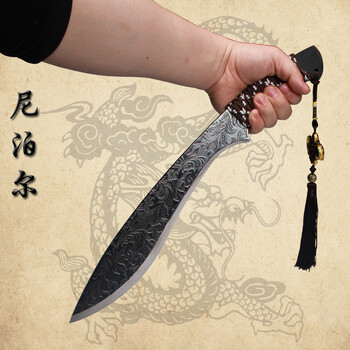 龙泉郑氏刀剑 尼泊尔短刀军刀 一体锰钢野外生存车载防身工艺礼品装饰