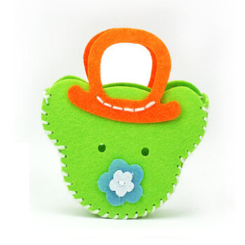 儿童手工制作无纺布不织布3d手工制作小花拎包 diy玩具手提包 无纺布