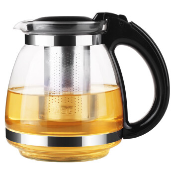 紫丁香（Lilac） 耐热玻璃茶壶 过滤加厚玻璃泡茶器花茶水壶茶具套装泡茶壶 单壶黑色1.5L