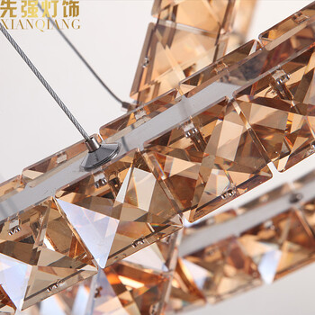 先强 客厅餐厅饭厅餐吊灯 MD3035 现代简约LED水晶艺术吊灯造型随意组合灯具(B) 3圈(20+40+60)cm