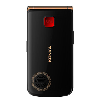 康佳（KONKA）X6 移动/联通2G 翻盖商务老人手机 黑色