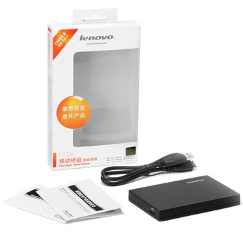 
                                        
                                                            联想（Lenovo） 移动硬盘1T USB3.0高速传输便携 NAS外接硬盘 F308 2.5英寸黑色（新老包装随机发货）                