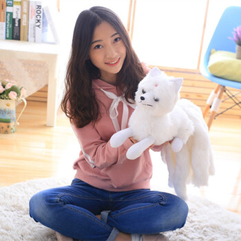 可爱九尾狐狸公仔卡通小白狐狸毛绒玩具九尾狐布娃娃玩偶女生礼物白色小号55cm 25cm 图片价格品牌报价 京东