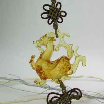 高档琉璃工艺品汽车挂饰车用挂件吊饰礼品平安祝福--东方青龙