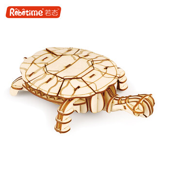 若态木质3d立体拼图 儿童拼装仿真动物diy模型玩具益智手工生日礼物