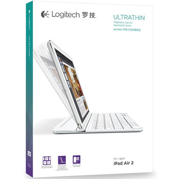 罗技（Logitech）iK1061 带磁力夹的键盘盖 银色(适用于iPad  air2)