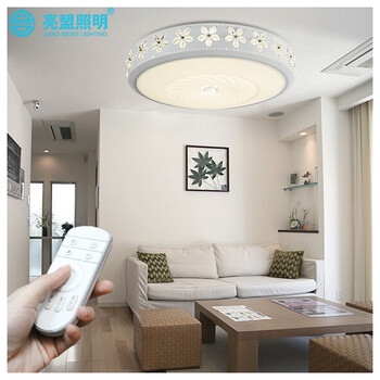 亮盟照明 吸顶灯LED卧室吸顶灯客厅灯简约现代简约圆形灯具遥控灯饰8612 无极调光24瓦 42cm带遥控