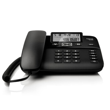 Gigaset原西门子电话机座机家用办公电话座机黑名单功能来电显示双接口 钢琴黑DA260 无背光版