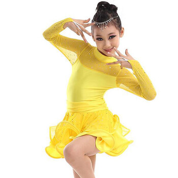 健身训练 舞蹈用品 sigetu 儿童拉丁舞服装少儿拉丁舞女童比赛裙亮片