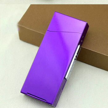 18支装带打火机个性时尚女士烟盒 紫色