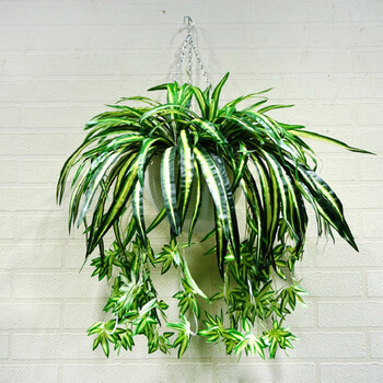 仿真假绿植装饰人造壁挂植物配件 墙壁悬挂塑料花吊篮花艺吊兰 吊兰一
