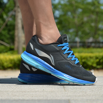 李宁云2二代跑步鞋春季新款男鞋减震透气跑鞋休闲鞋 云二代-1怒海黑