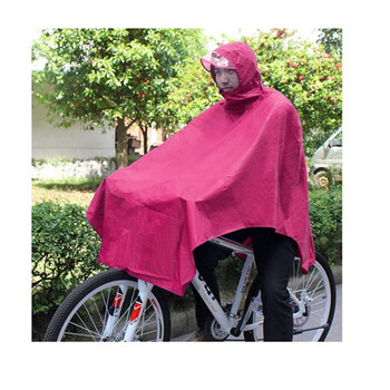 聚满福 电动车帽檐雨衣自行车雨衣时尚单车雨披加大加厚非一次性 玫