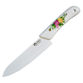 明蓝坊 陶瓷厨房刀具 菜刀 水果切片刀 盛世牡丹7.5寸