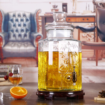 钻石八角泡酒瓶带龙头10斤20斤泡药酒瓶健康密封罐葡萄酒瓶 20斤裸瓶