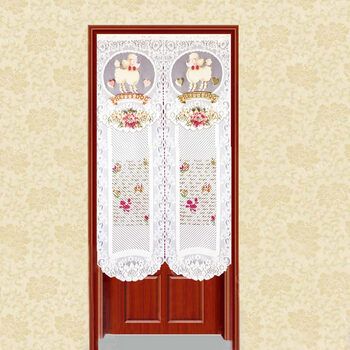 
                                        家的感觉 贵宾狗门帘 布艺隔断半挂帘子 82*145cm  送杆                