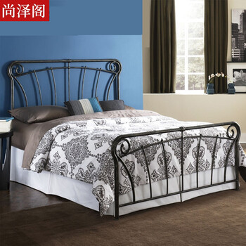 尚泽阁 2013欧式新款 欧式简约风格铁艺双人床 主卧客卧铁床可定制