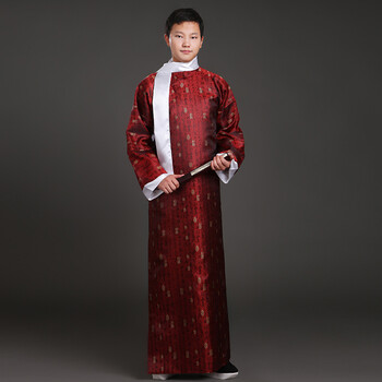 meves 相声服装大褂 五四青年快板长衫小品评书男长袍马褂演出服 酒