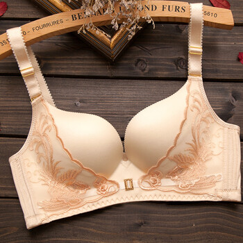 内衣女凤凰刺绣调整型聚拢按摩文胸 肤色 36/80b厚款