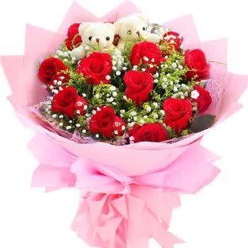 11朵红玫瑰花束 平日价_ 1折现价花美家鲜花 生日