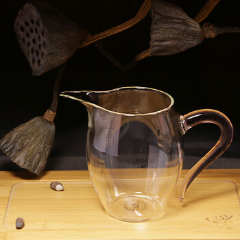 弘建 茶具 手工玻璃 公道杯 茶海 分茶器 粉色【图