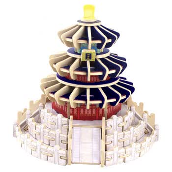若态3d木质立体拼图 diy手工拼装建筑模型 世界著名建筑集合 mj402
