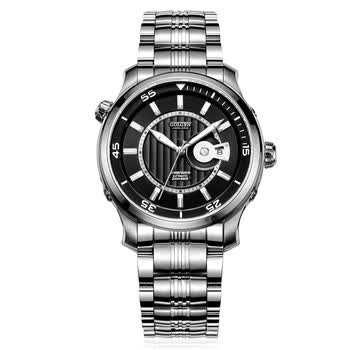 古尊golgen男表蛟龙号防水可潜水手表钢带男士机械手表6111酷黑