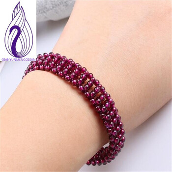 纤芸梦 韩版时尚石榴石手链首饰品礼物女 粉色