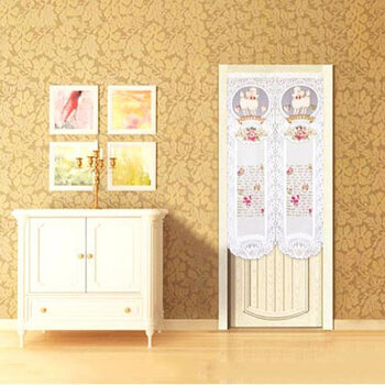 
                                        家的感觉 贵宾狗门帘 布艺隔断半挂帘子 82*145cm  送杆                