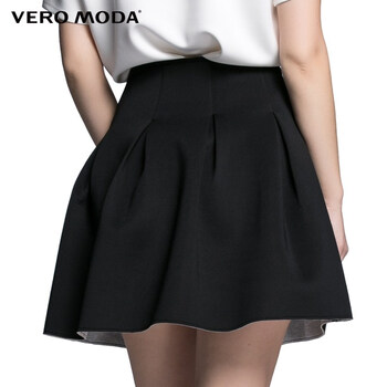 Vero Moda太空棉纯色加厚简约中长款A摆半裙|31511G020 010黑色 165/68A/M/R