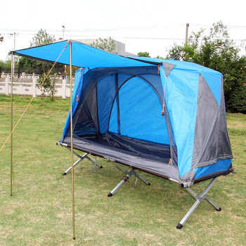 户外帐篷 钓鱼帐篷单人防暴雨 户外折叠床行军床套装离地双层 帐篷