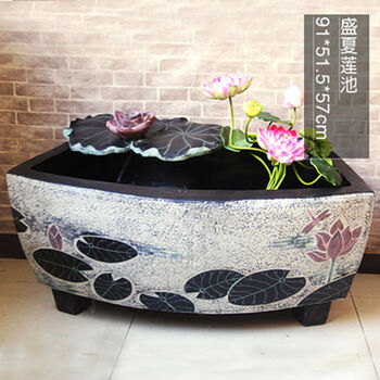 客厅/会所室内水景喷泉装饰风水池盆景加湿器家居摆设礼品 盛夏莲池