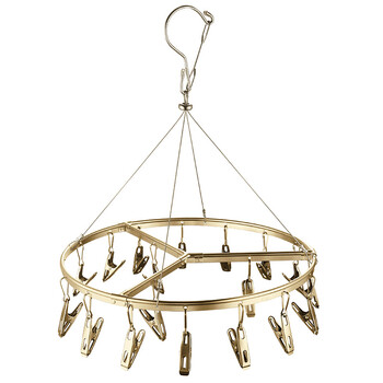 晾衣架 圆形晒衣架不锈钢 铝合金衣服架现代设计结合传统榫卯技艺康彩