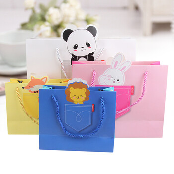 节回礼袋纸袋生日礼品袋 可爱卡通创意手提袋 手拎袋包邮 蓝色狮子 30