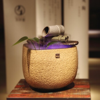 万仟堂 流水器 陶瓷 乡村 艺术家居装饰摆件 方圆有度_现价万仟堂