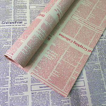 智聪星 包书皮纸 英文报纸怀旧复古牛皮包书纸拍照背景鲜花包装纸