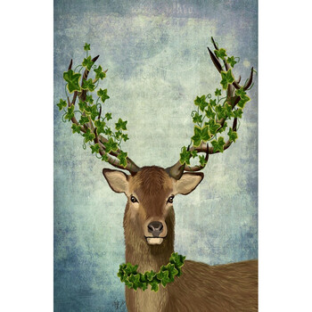 天资 客厅装饰画麋鹿 沙发背景墙发财鹿挂画 餐厅卧室床头走廊无框墙