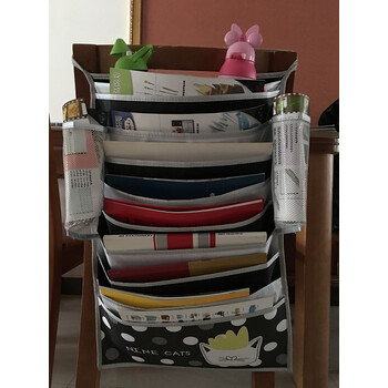 创意多功能课桌神器学生收纳袋初高中生课桌挂书袋挂袋加厚型 摇滚猫