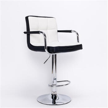 美勒思欧式吧台椅升降酒吧椅时尚吧椅吧椅靠背高脚椅子旋转椅子 内白外黑