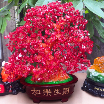 发招财树摇钱树摆件客厅家居电视酒柜创意装饰开业礼品 红色 超大号红