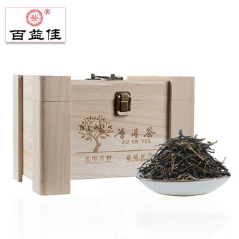 百益佳 名山系列 冰岛古树茶 云南普洱茶生茶 散茶300克 茶叶礼盒装