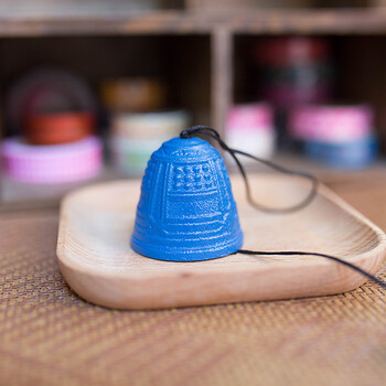 音韵清澈铸铁风铃金属挂饰日式南部手工f39 f3910梵铃蓝色大