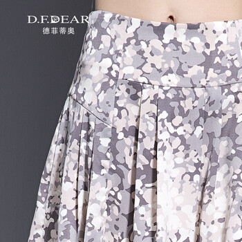 德菲蒂奥/D.F.DEAR 2015夏季新品时尚印花淑女半身裙DGHX063R20 印咖啡86 M