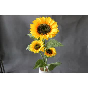 仿真向日葵太阳花假花绢花 客厅卧室落地高枝摆放花室内装饰花 大3头