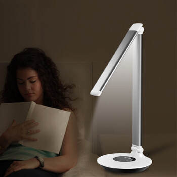 led台灯学生学习工作宿舍阅读儿童护眼 非充电六段/无极调光 灰色