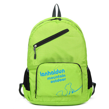 户外休闲运动双肩包情侣包防水手提尼龙折叠旅行学生书包 绿色