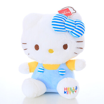 正版hellokitty公仔kt猫玩偶可爱猫咪凯蒂猫儿童节礼物毛绒玩具 蓝色